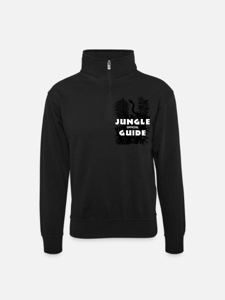 jungleguide blak - Unisex sweater with zip collar - black