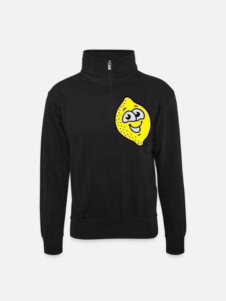 Lemon 3 - Unisex sweater with zip collar - black