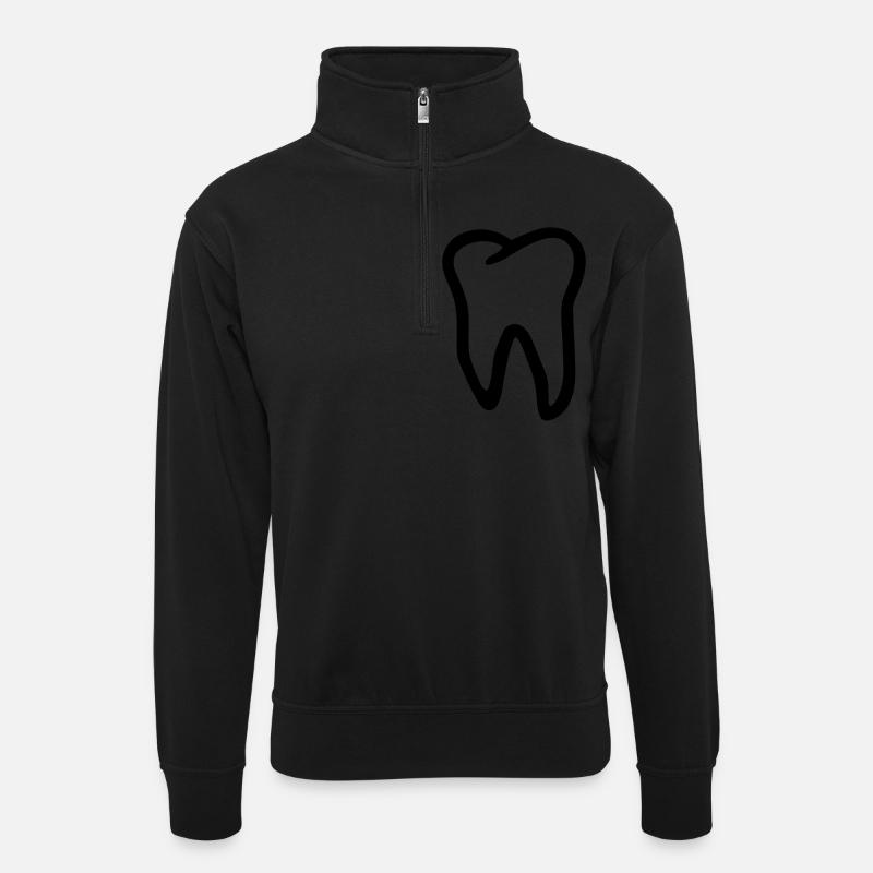 Dent - Sweat col montant zippé unisexe - noir