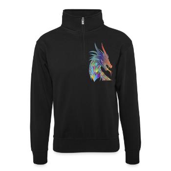 163 glisser - Sweat col montant zippé unisexe - noir - Devant
