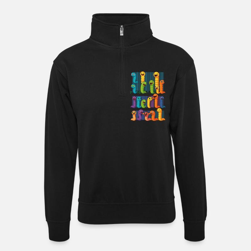 Collection de codes-barres colorés pour vers - Sweat col montant zippé unisexe - noir