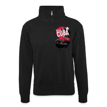 Viva la Cuba - Unisex Pullover mit Zip-Kragen - Schwarz - Vorne