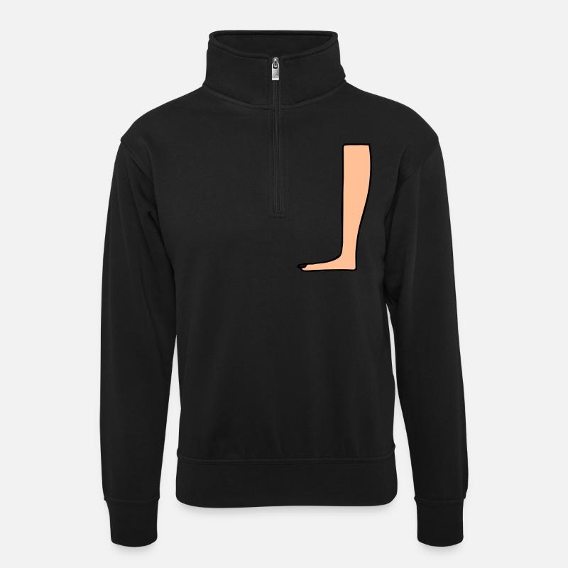 Leg Heiroglyph - Sweat col montant zippé unisexe - noir