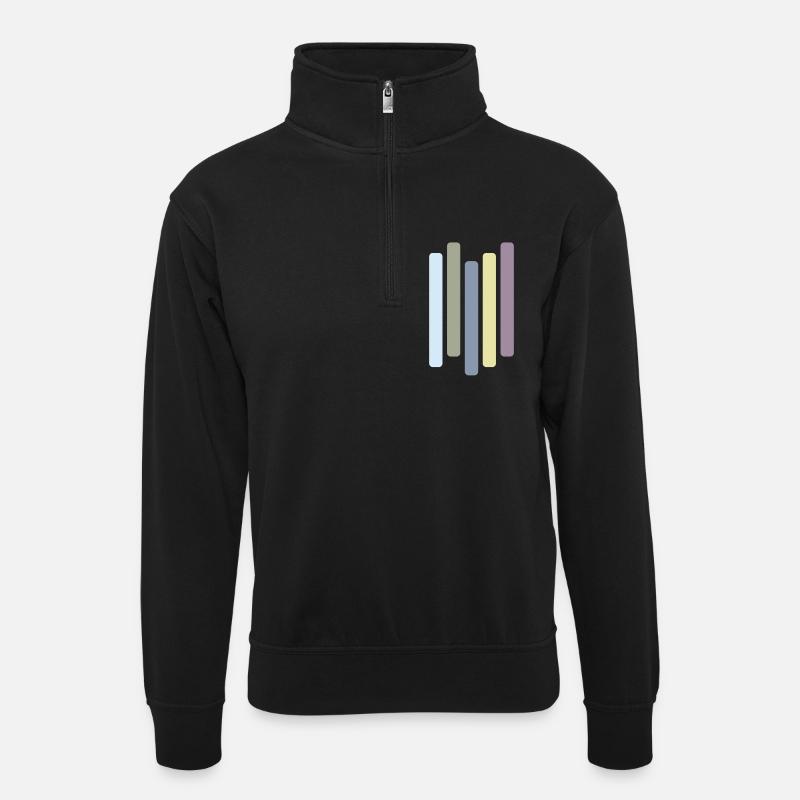 Eve Nord Style 26 - Unisex Pullover mit Zip-Kragen - Schwarz