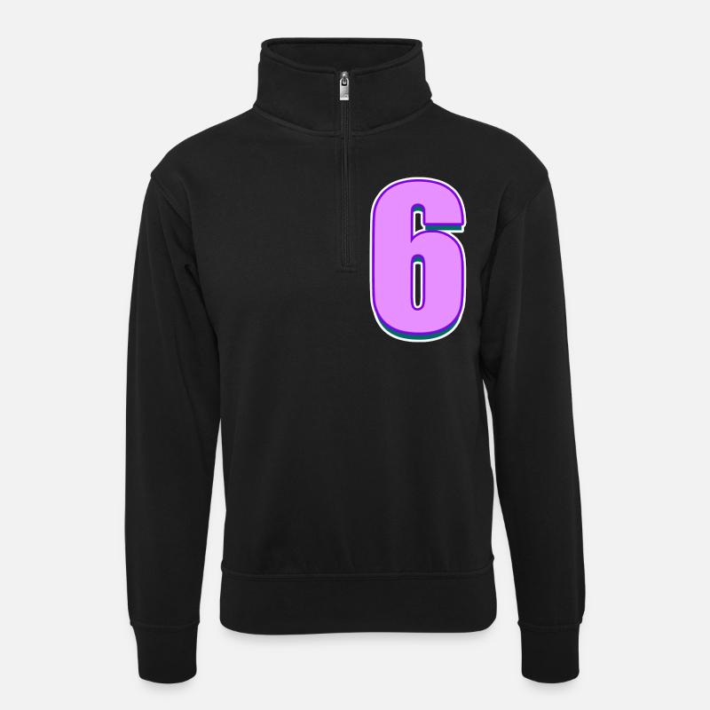 6 - Sweat col montant zippé unisexe - noir