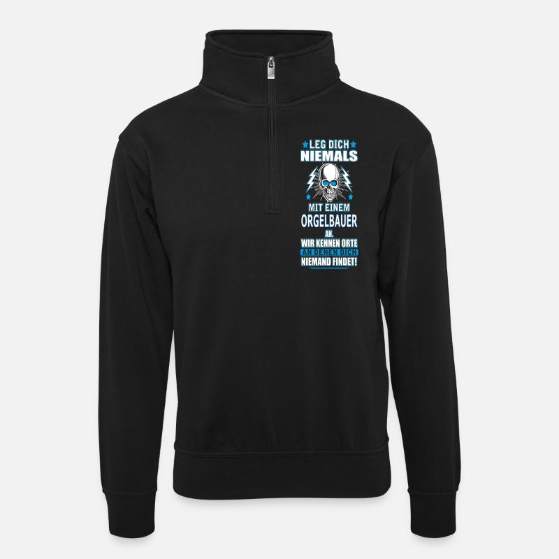 ORGELBAUER - Unisex Pullover mit Zip-Kragen - Schwarz