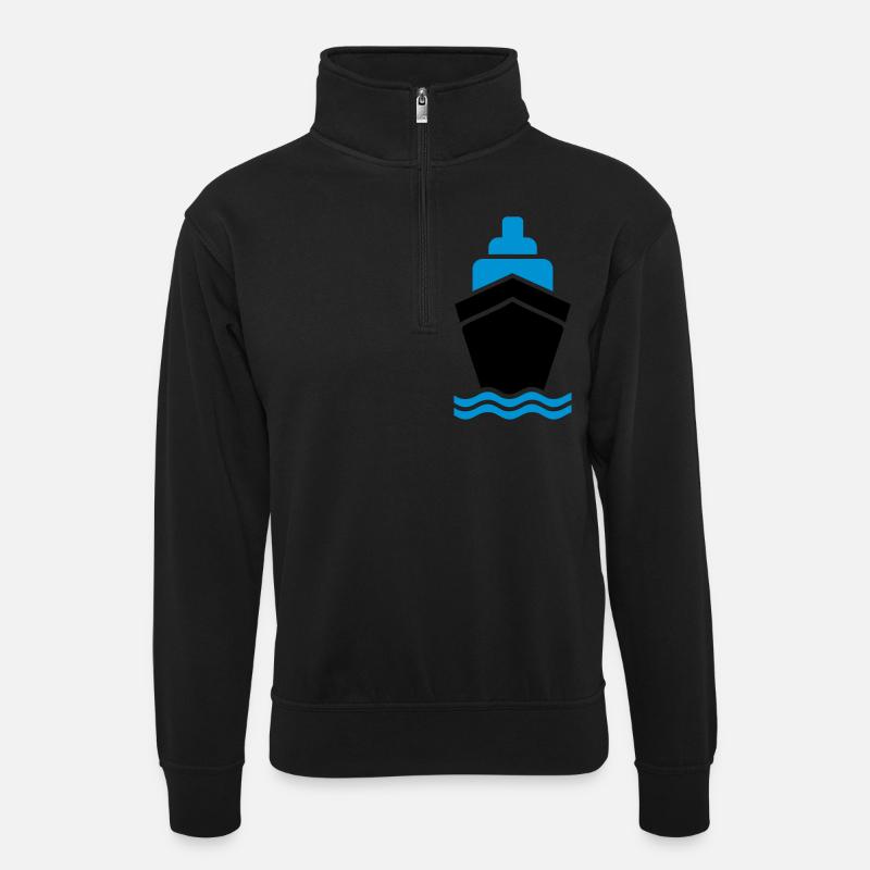 Ship - Unisex sweater with zip collar - black