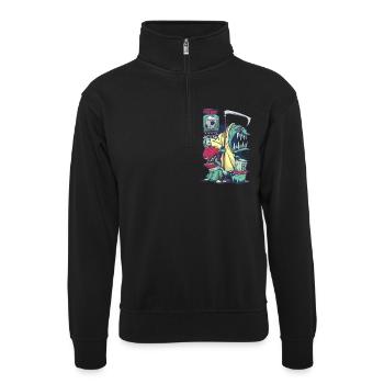 Monstres - Sweat col montant zippé unisexe - noir - Devant