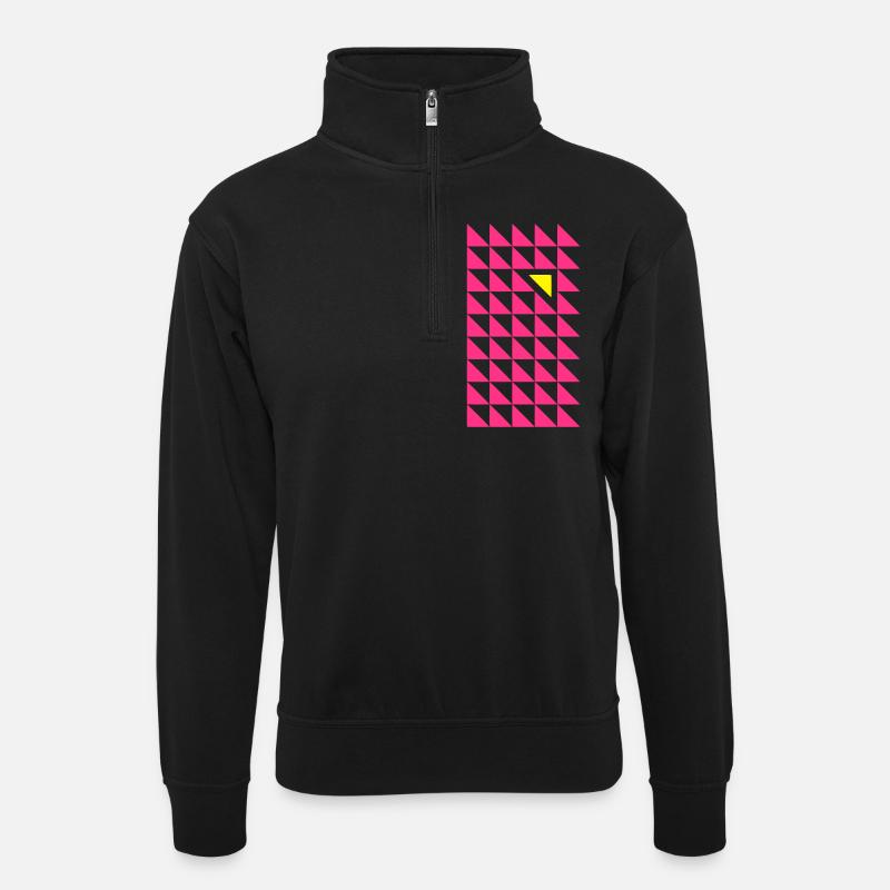 Gegen den Strom - Unisex Pullover mit Zip-Kragen - Schwarz