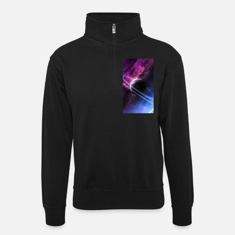 received galaxy - Sweat col montant zippé unisexe - noir