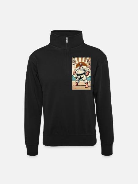 Karate MASTER - Unisex sweater with zip collar - black