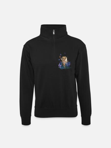 Douce petite sirène - Sweat col montant zippé unisexe - noir
