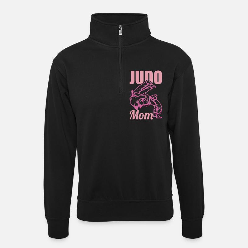 Mère de judo - Sweat col montant zippé unisexe - noir