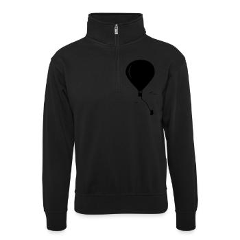 Heißluftballon - Unisex Pullover mit Zip-Kragen - Schwarz - Vorne
