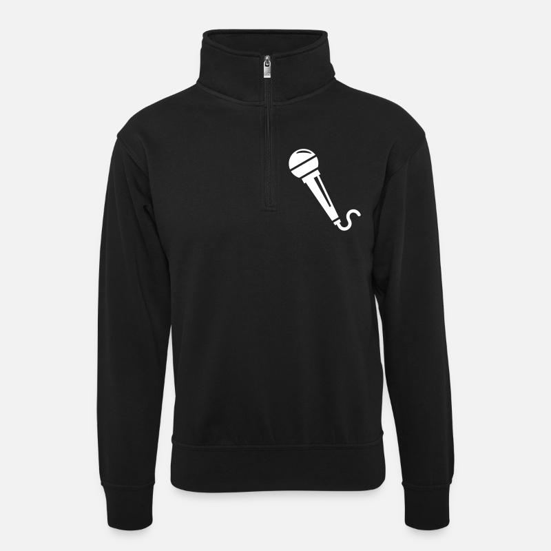 Microphone - Sweat col montant zippé unisexe - noir