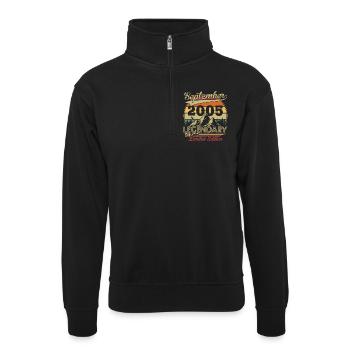 Vintage Rétro Septembre 2005 Cadeau D anniversaire - Sweat col montant zippé unisexe - noir - Devant