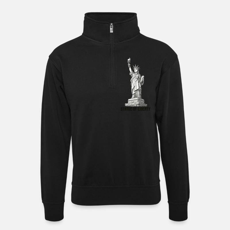 Statue - Sweat col montant zippé unisexe - noir