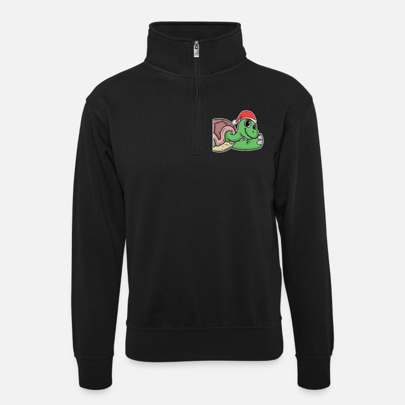 Turtle - Unisex sweater with zip collar - black