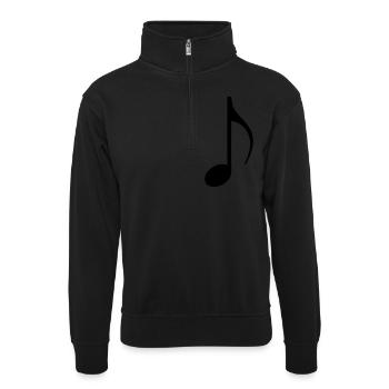 music note - Sweat col montant zippé unisexe - noir - Devant