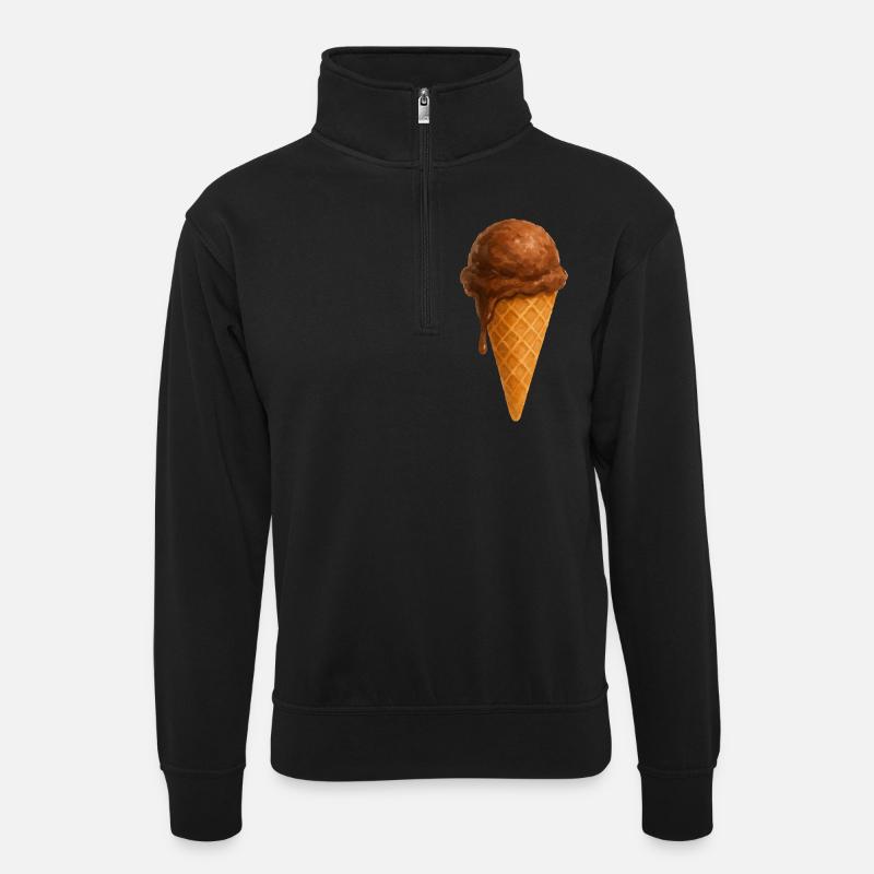 schokoladeneis eis - Unisex Pullover mit Zip-Kragen - Schwarz