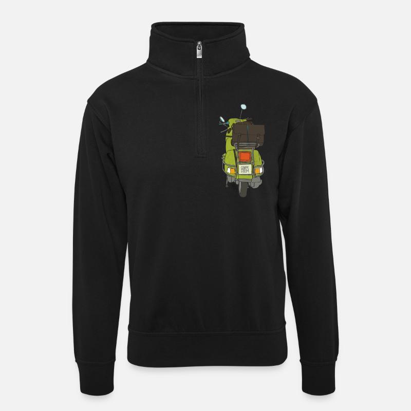 2 Räder - Unisex Pullover mit Zip-Kragen - Schwarz