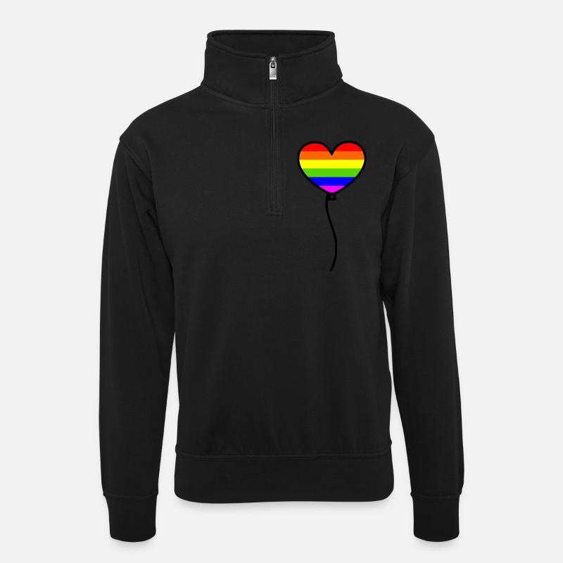 Lgbtq - Unisex Pullover mit Zip-Kragen - Schwarz