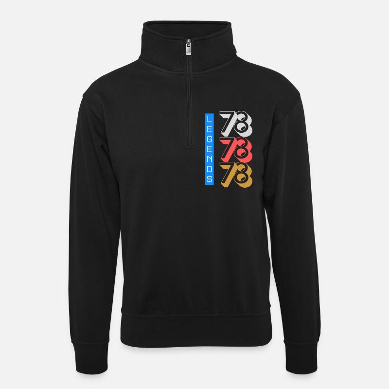 Legends 1978 Pattern - Unisex sweater with zip collar - black