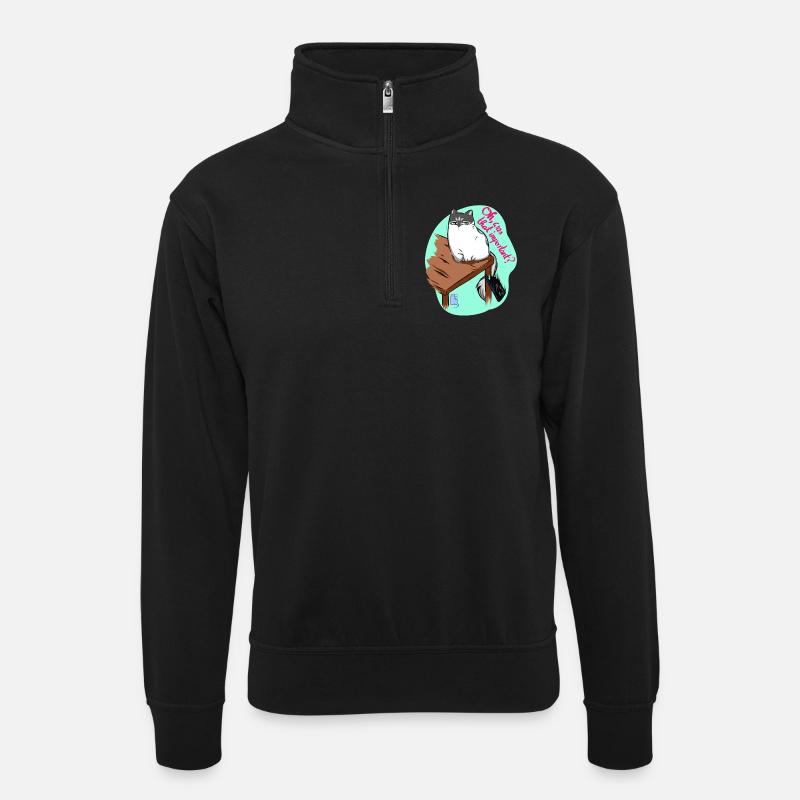Oh, was that important - Unisex Pullover mit Zip-Kragen - Schwarz