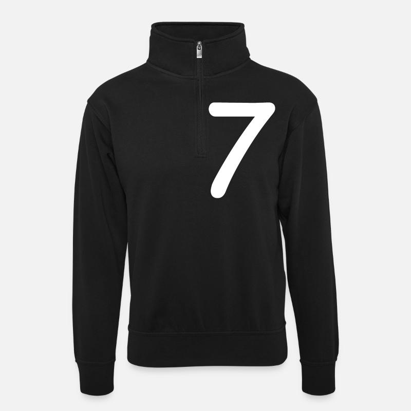 7 - Unisex sweater with zip collar - black