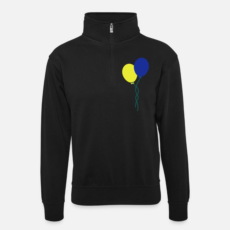 luftballons - Unisex Pullover mit Zip-Kragen - Schwarz