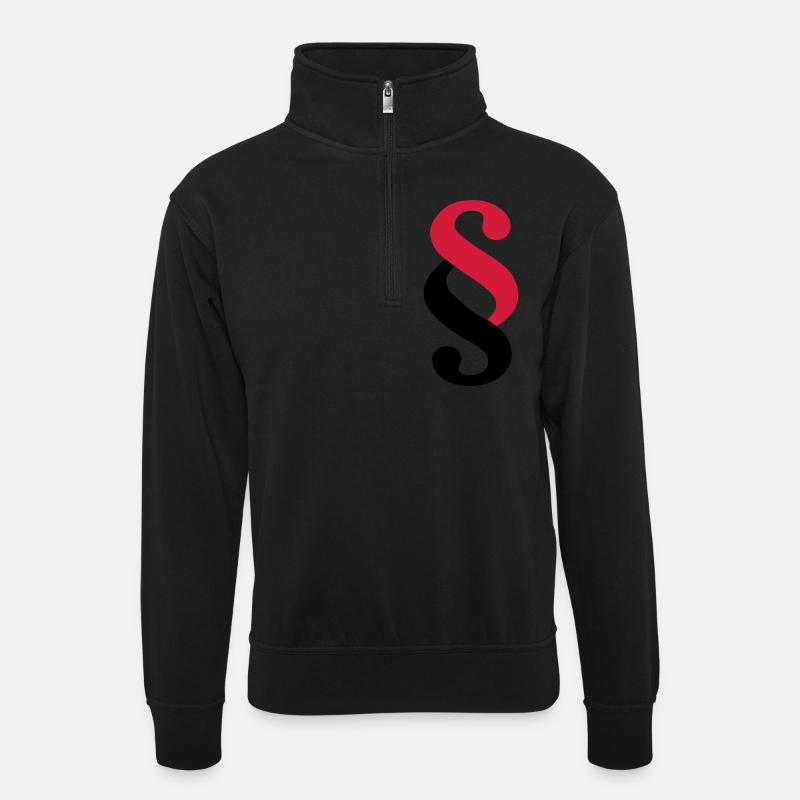 Paragraph - Unisex Pullover mit Zip-Kragen - Schwarz