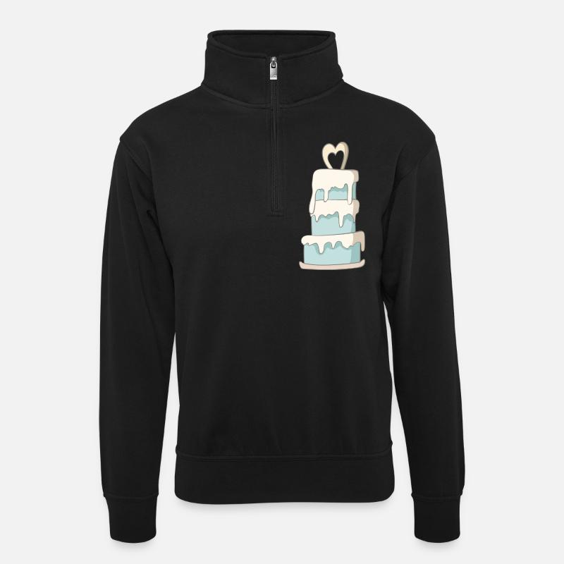 wedding cake - Unisex sweater with zip collar - black