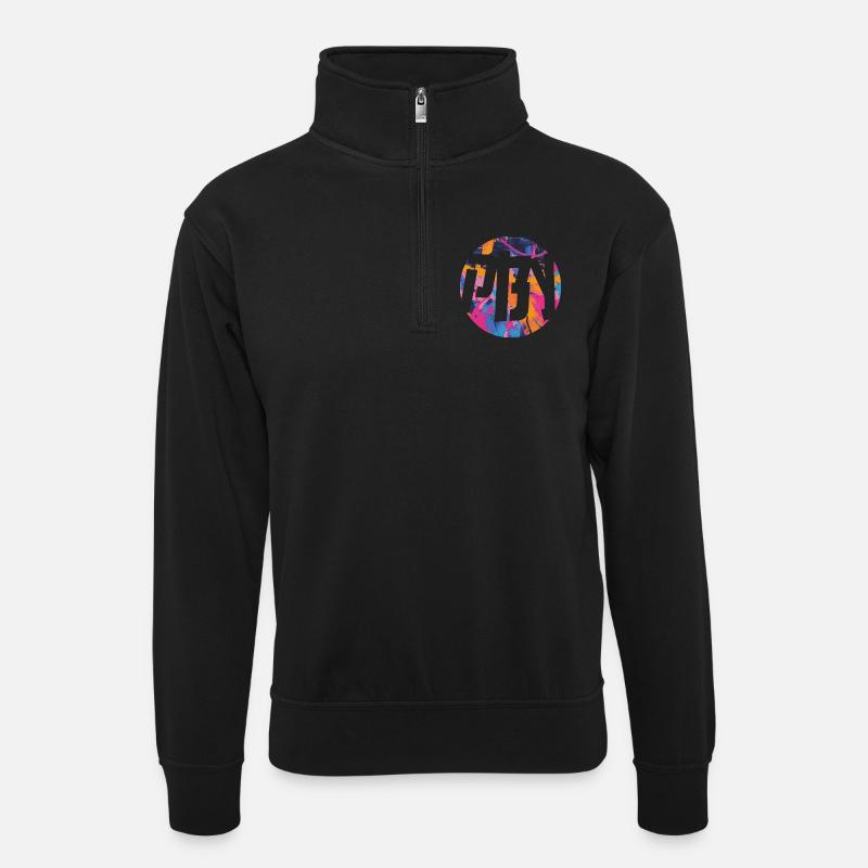 PBY LOGO 2025 - Unisex Pullover mit Zip-Kragen - Schwarz