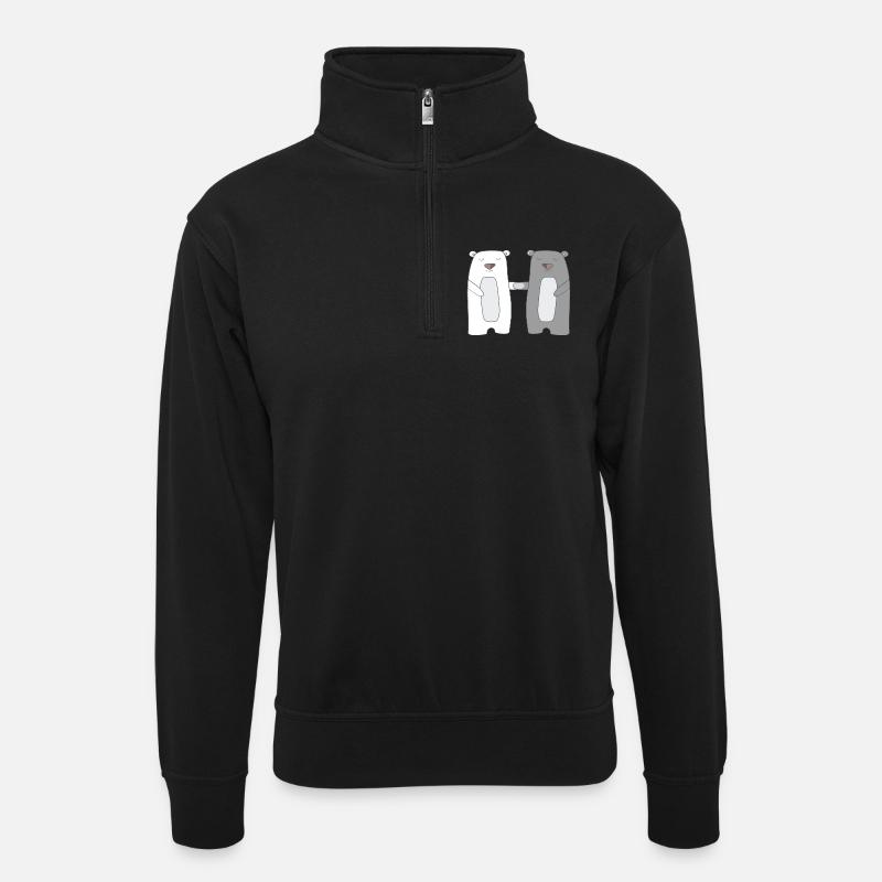 Bears - Unisex sweater with zip collar - black