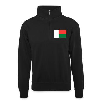 Drapeau de Madagascar - Sweat col montant zippé unisexe - noir - Devant