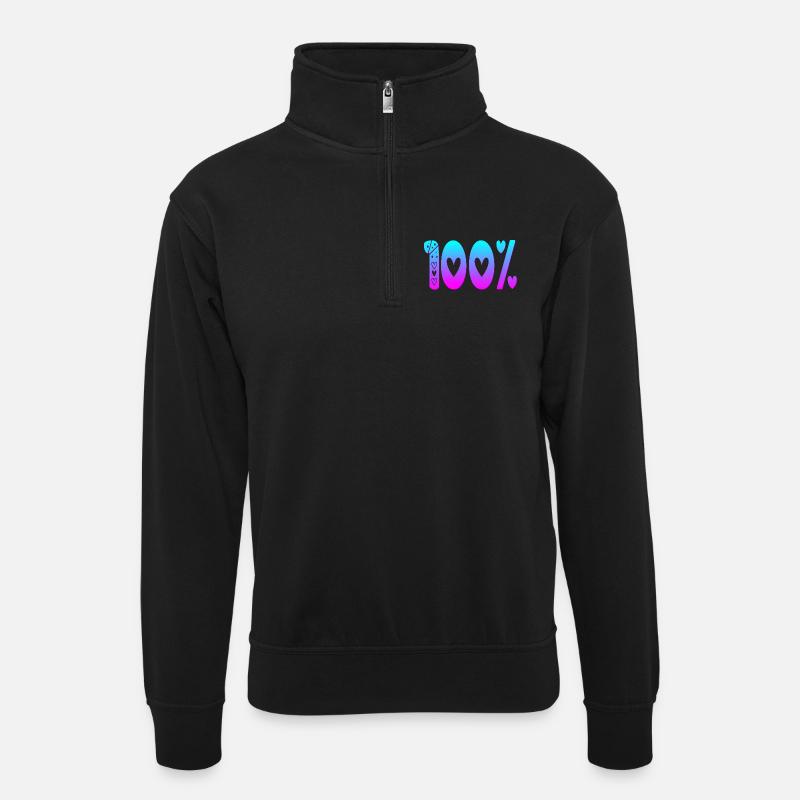 100 hundred-percent FOCUS PERFORMANCE - Unisex sweater with zip collar - black