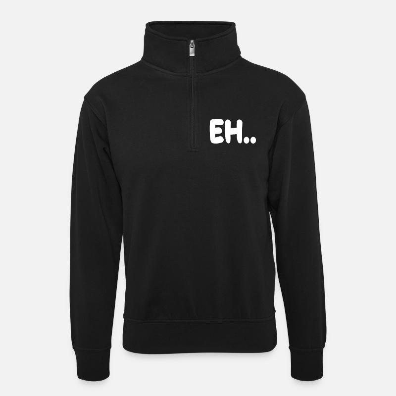 GELL! - Unisex Pullover mit Zip-Kragen - Schwarz