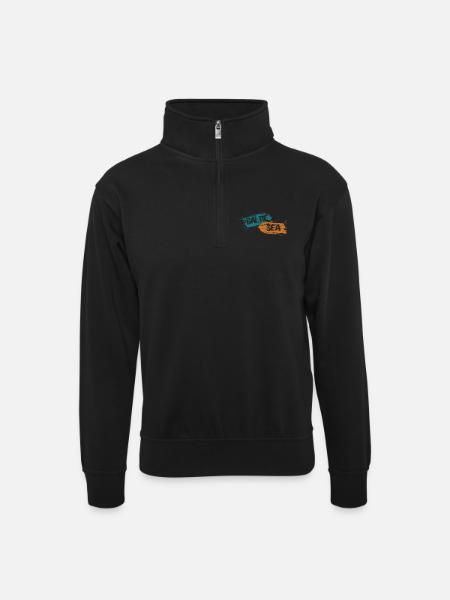 Baltic Sea - Ostsee - Unisex Pullover mit Zip-Kragen - Schwarz