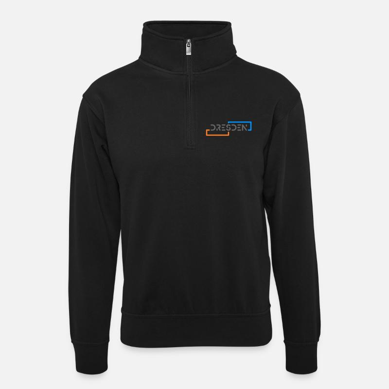 Silicon Dresden - Unisex Pullover mit Zip-Kragen - Schwarz