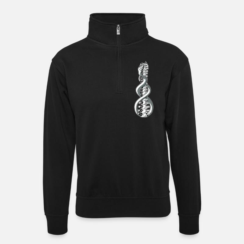 kundalini - Unisex Pullover mit Zip-Kragen - Schwarz