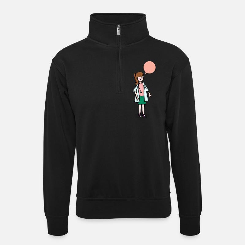 doc148 - Sweat col montant zippé unisexe - noir