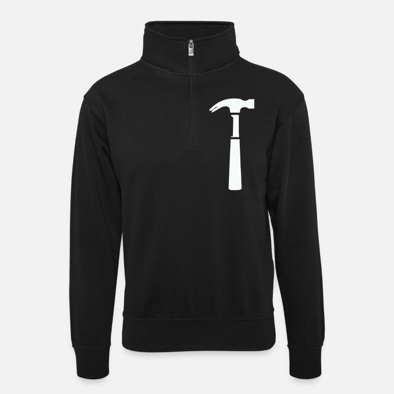 hammer - Unisex sweater with zip collar - black