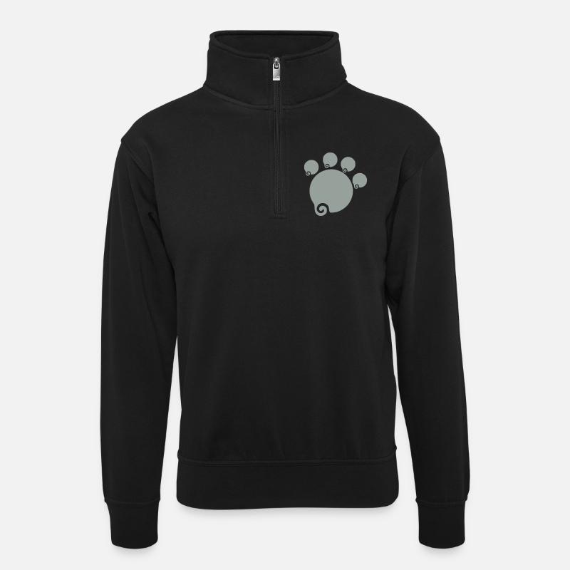 Tatze - Unisex Pullover mit Zip-Kragen - Schwarz