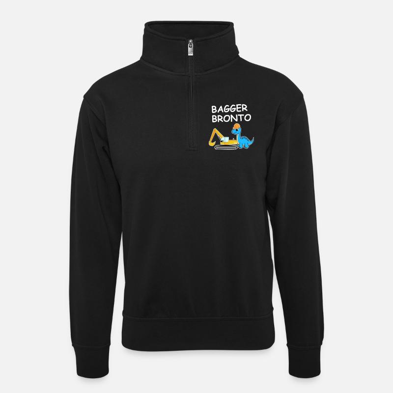Bagger Bronto - Unisex Pullover mit Zip-Kragen - Schwarz