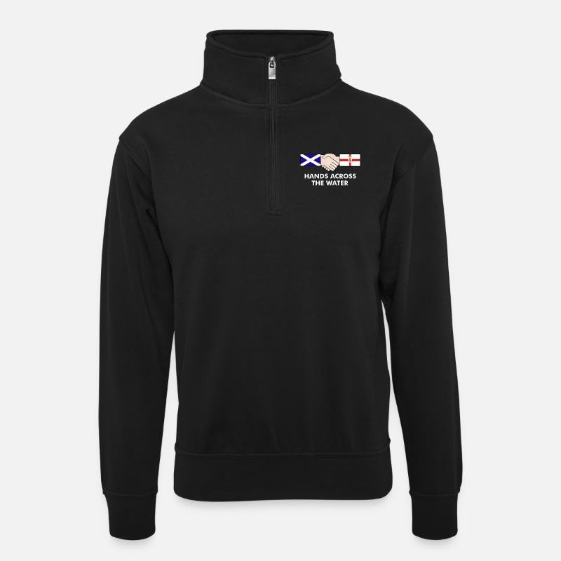 hands_across_copy - Unisex sweater with zip collar - black