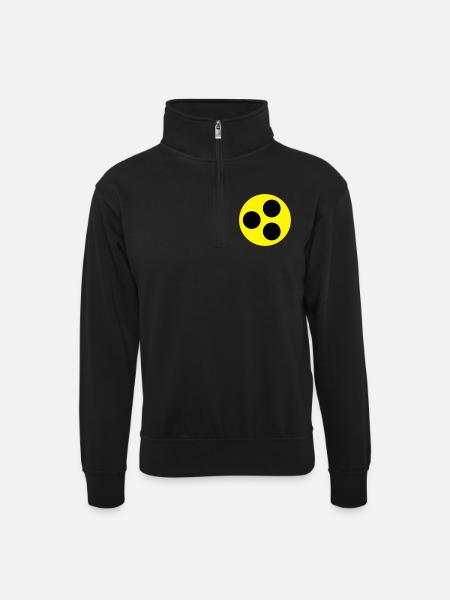 Blindenzeichen - Unisex Pullover mit Zip-Kragen - Schwarz
