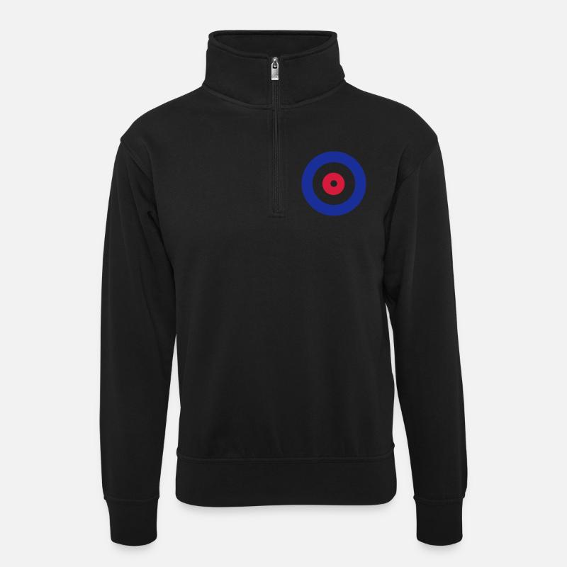 Curling - Unisex Pullover mit Zip-Kragen - Schwarz