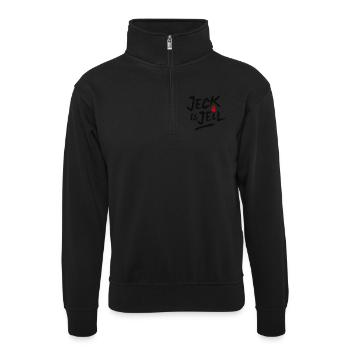 Jeck is Jeil - Unisex Pullover mit Zip-Kragen - Schwarz - Vorne