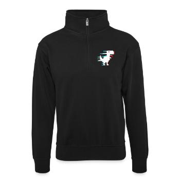 Glitch Internet Connection Lost - Unisex Pullover mit Zip-Kragen - Schwarz - Vorne