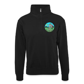 Cheslo: Go Out and Play - Unisex sweater with zip collar - black - Front